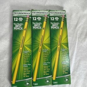 VTG Dixon Ticonderoga Pencils Lot of 3 boxes 13882 No. 2 HB NEW Not Sharpened 34